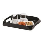 In-Room Rectangular Coffee Tray with Handles, Black